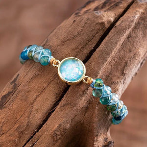 Aqua Essence – Opal & Quartz Armband | Boho | 100% Handgemacht