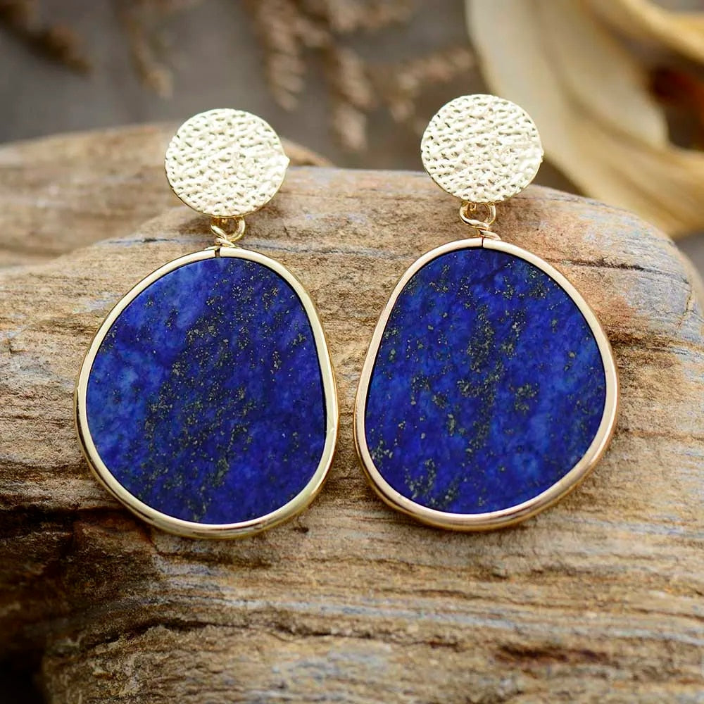 Mystic Duality – Lapis und Tiger Eye Ohrringe | Boho