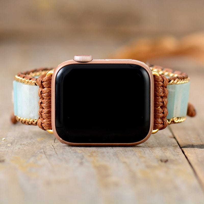 Khalee Samo Amazonite Amazonit Chakra Apple Watch Wickelarmband | Boho | 100% Handgemacht