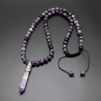 Khalee Samo Amethyst Mala Halskette | Boho | 100% Handgemacht