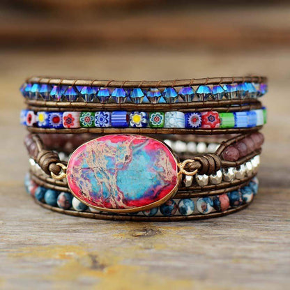 Khalee Samo Blumenschutz Wickelarmband | Boho | 100% Handgemacht