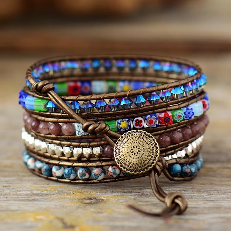 Khalee Samo Blumenschutz Wickelarmband | Boho | 100% Handgemacht